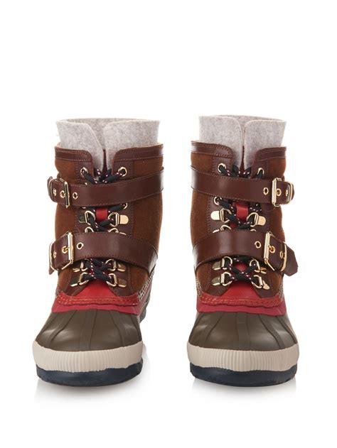 burberry shearling duck boots|BURBERRY Embellished shearling and suede boots .